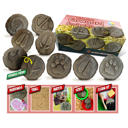 YELLOW DOOR Lets Investigate Farmyard Footprints Stone, 8 Pieces 1065